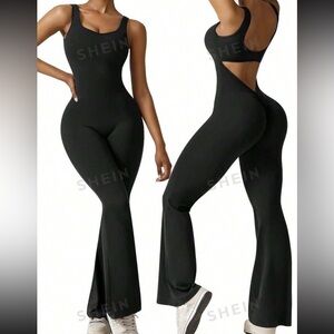 Brand new Flare Jumpsuit with butt lifter (PINK)